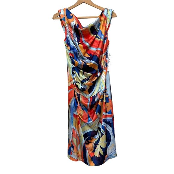 NWT Anthropologie x Nicole Miller Abstract Print Veronica Rouched Column Dress 8 - Picture 1 of 10